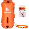 Abahub Boa galleggiante gonfiabile con sacca asciutta, 28 l, per nuotatori | Dry Bag impermeabile con fischietto di allarme, custodia per cellulare impermeabile, aiuto per il nuoto