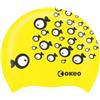OKEO Cuffia Nuoto FISHEYE in Silicone - Cuffia Piscina Modello Pesci - Morbida, Elastica e Resistente - Giallo e Nero