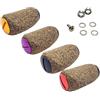 LatoYard Manopola per mulinello da baitcasting, impugnatura in legno di sughero | Dimensioni albero 27 x 4 mm, compatibile con parti di modifica, nero, oro, rosso, viola