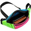 Generic retrò - a 2 tasche per festival e viaggi all'aperto | Marsupio in nylon neon con cintura regolabile e doppi scomparti con cerniera, anni '80 e '90 vintage outdoor ciclismo fitness