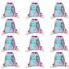 Sosoport 12 Pezzi Sacchetto Coulisse, Cartone Sirena, Tessuto Non Tessuto | Portatile per Feste, Distribuzione Dolcetti e Snack, per Giocattoli, Planner Colore Casuale