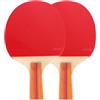 ULTECHNOVO Set di Racchette da Tennis Tavolo per Allenamento, Legno Rosso | Controllo Adatto AI Principianti, Uso in Casa per Ragazzi e Famiglie, Velocità Rapida Colore Casuale