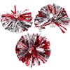 ibasenice 3 Pezzi Pompom da Cheerleader Rosso in Plastica Manico Liscio | Oggetto di Scena per Squadre e Sostenitori, Adatto a Costumi, Parate e Coinvolgimento del Pubblico
