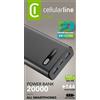 Cellularline - Caricabatterie Portatile Pbfast01pd20000k-nero
