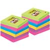 post-it Foglietti Post-it Super Sticky Notes 76x76 mm assortiti conf. 12 blocchetti da 90 ff - 654-12SSUC