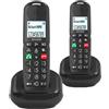 OEM Telefono DECT wireless per uso professionale, con blocco chiamate e funzione vivavoce - 2 telefoni, adatto per anziani