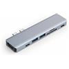 KLK Commerce InAndOutdoorMatch - Hub USB-C - 7 porte - Alluminio - Argento