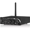 Selius Amplificatore Hi-Fi Bluetooth 5.0 - Potenza di uscita di 160 W - Alloggiamento in alluminio - Per altoparlanti passivi