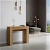 Itamoby Consolle 90x42 cm Allungabile Fino a 3,02 metri Modem Quercia Natura da 14 posti