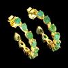 Gemsporium 925 Orecchini Argento Sterling Pera Gemma Smeraldo Gioielli No USA Import Tasse