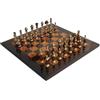 Italfama Set Scacchi In Ottone E Legno, 10cm Re, Tavola 51cm, Fatto A Mano