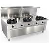 Casta Cucina wok a gas con lavaggio e comando a ginocchio, 5 fuochi, 1800 x 900 mm, h 780 mm - 21,0 kW