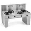 Casta Cucina wok a gas su base a ponte con canale posteriore senza lavaggio, 4 fuochi, 2000 x 900 mm, h 850 mm - 9,5 kW
