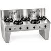 Casta Cucina wok a gas su base a ponte con canale posteriore e lavaggio, 5 fuochi, 2500 x 900 mm, h 850 mm - 21,0 kW