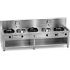 Casta Cucina wok a gas con doppio scarico e comando a ginocchio, 5 fuochi, 2100 x 850 mm, h 700 mm - 21,0 kW