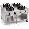 Casta Cucina wok a gas da centro sala, 4 fuochi, 1000 x 1100 mm, h 850 mm - 21,0 kW