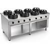 Casta Cucina wok a gas da centro sala, 6 fuochi, 1800 x 1300 mm, h 850 mm - 14,0 kW