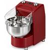 Impastatrice a forcella professionale - Vasca 10 Litri - Impasto 7 Kg - Velocità variabile - Monofase - Colore Rosso