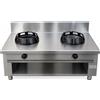 Casta Cucina wok a gas su misura, 2 fuochi, 1000 x 500 mm, su base aperta h 850 mm - 21,0 kW