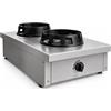 Casta Cucina wok a gas su misura, 2 fuochi, 500 x 1000 mm, da banco h 275 mm - 21,0 kW