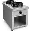 Casta Cucina wok a gas su misura, 2 fuochi, 500 x 1000 mm, su base aperta h 850 mm - 21,0 kW