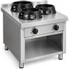 Casta Cucina wok a gas su misura, 3 fuochi, 1000 x 1000 mm, su base aperta h 850 mm - 14,0 kW