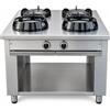 Casta Cucina wok a gas su misura, 4 fuochi, 1000 x 1000 mm, su base aperta h 850 mm - 14,0 kW