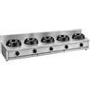 Casta Cucina wok a gas su misura, 5 fuochi, 2500 x 500 mm, da banco h 275 mm - 14,0 kW