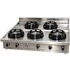 Casta Cucina wok a gas su misura, 5 fuochi, 1500 x 1000 mm, da banco h 275 mm - 14,0 kW