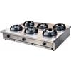Casta Cucina wok a gas su misura, 6 fuochi, 1500 x 1000 mm, da banco h 275 mm - 14,0 kW
