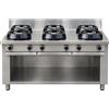 Casta Cucina wok a gas su misura, 6 fuochi, 1500 x 1000 mm, su base aperta h 850 mm - 14,0 kW