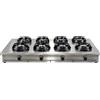Casta Cucina wok a gas su misura, 8 fuochi, 2000 x 1000 mm, da banco h 275 mm - 21,0 kW
