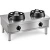 Casta Cucina wok a gas da banco con piedi regolabili, 2 fuochi, 1000 x 600 mm, h 500 mm - 14,0 kW