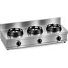 Casta Cucina wok a gas con alzatina 200 mm, 3 fuochi, 1500 x 600 mm, h 275 mm - 9,5 kW