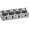 Casta Cucina wok a gas con alzatina 200 mm, 4 fuochi, 2000 x 600 mm, h 275 mm - 14,0 kW