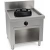Casta Cucina wok a gas con canale posteriore senza lavaggio, 1 fuoco, 600 x 700 mm, h 850 mm - 9,5 kW