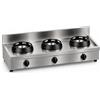 Casta Cucina wok a gas con canale posteriore senza lavaggio, 3 fuochi, 1800 x 700 mm, h 315 mm - 14,0 kW