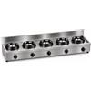 Casta Cucina wok a gas con canale posteriore senza lavaggio, 5 fuochi, 3000 x 700 mm, h 315 mm - 14,0 kW