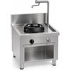 Casta Cucina wok a gas con canale posteriore e sistema di lavaggio, 1 fuoco, 600 x 700 mm, h 850 mm - 14,0 kW
