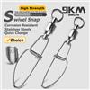 9KM DWLIFE Girella da Pesca 9KM con Moschettone a Sfera, 20~100 Pezzi, Moschettone Interlock in Acciaio Inox, Connettore per Lenza da Pesca in Acqua Salata