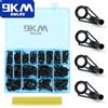 9KM DWLIFE Kit di riparazione punta canna da pesca Kit di sostituzione punte asta Guide in ceramica in acciaio inossidabile Anello Kit di riparazione occhielli per costruzione canna da pesca