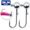 9KM DWLIFE Amo da pesca a testa piombata rotonda 9KM, 5-20 pezzi, per esche morbide, swimbait, acqua dolce e salata