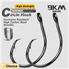 9KM DWLIFE Amo da pesca a cerchio 9KM Inline Circle Hook per acqua salata, Wide Gap, 25~100 pezzi, per esche vive, non offset, per Bass, Walleye, Crappie