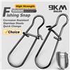 9KM DWLIFE Moschettoni da Pesca 9KM, Clip a Chiusura Rapida in Acciaio Inox, Girelle con Anelli Solidi, Connettori di Sicurezza per Pesca in Acqua Salata