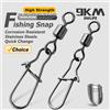 9KM DWLIFE Girelle a scatto Duo-Lock 50 ~ 200 pezzi Girevole da pesca a scatto in ottone inossidabile Pesca in acqua salata Connettori girevoli a canna rotante Attrezzatura