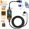 feyree Caricatore EV Portatile Feyree GB/T 32A 7KW Monofase con APP Bluetooth, EVSE 11KW 16A Trifase con Cavo 5m e Spina CEE per Veicoli Elettrici