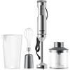 rouny Frullatore a Immersione Potente 4-in-1, Mixer per Alimenti in Acciaio Inox, Bicchiere da 700ml, Processore da 500ml, Frusta, 220-240V