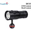 Trustfire DF35 torcia subacquea IPX8 LED bianco rosso luce Ultraviole impermeabile potente Super luminoso + 32650 batteria + caricatore UC10