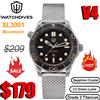 Watchdives WD007 V4 42mm Orologio SL3001 Movimento automatico Titanio NTTD Orologio da polso con vetro zaffiro bombato C3 Orologio super luminoso