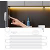 MALITAI Striscia LED collegabile con luce a barra LED sotto l'armadio con interruttore dimmerabile con sensore tattile in legno penetrabile per mensola dell'armadio da cucina